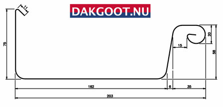 Zinken Dakgoot - Bakgoot B37 - Lang 300 cm