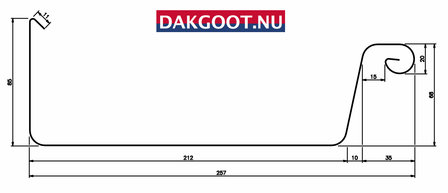 Zinken Dakgoot - Bakgoot B44 - Lang 300 cm