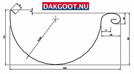 Zinken Dakgoot - Mastgoot M37 - Lang 300 cm