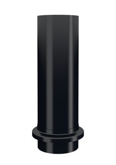 Zwart Stalen Regenpijp Afvoer-verbindstuk met kraag BUTK - Diam 75 mm