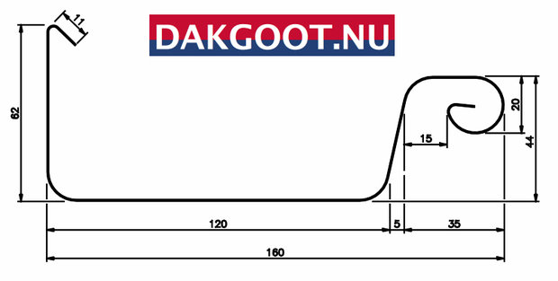 Zinken Dakgoot - Bakgoot B30 - Lang 300 cm
