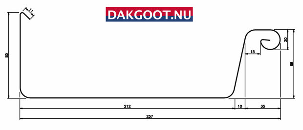 Zinken Dakgoot - Bakgoot B44 - Lang 300 cm