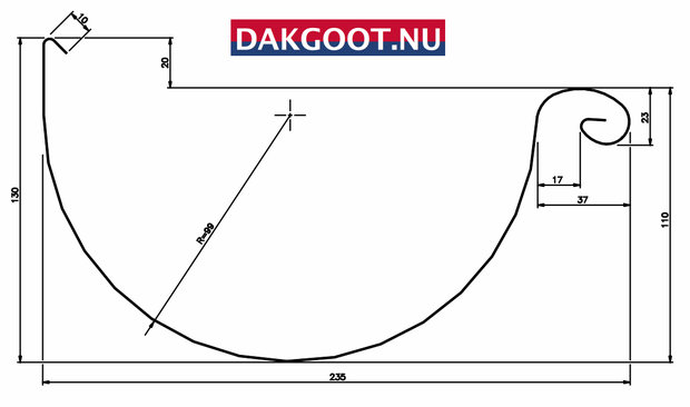 Zinken Dakgoot - Mastgoot M44 - Lang 300 cm